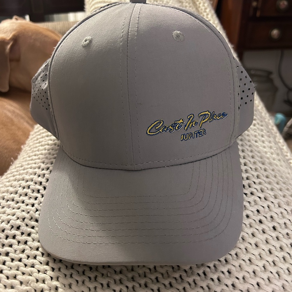 Billfish Gear Tournament Gray hat “Cast in Place Jupiter”Embroidered Logo